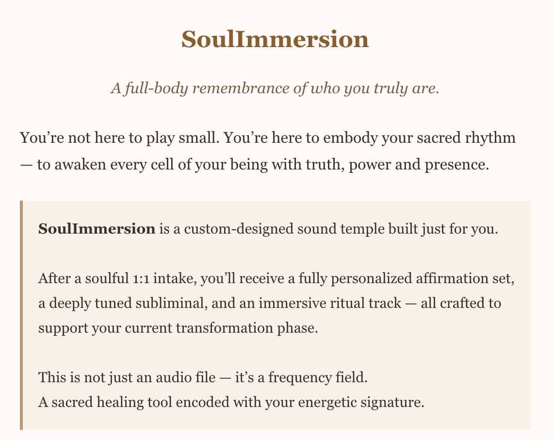 Soul Immersion 555