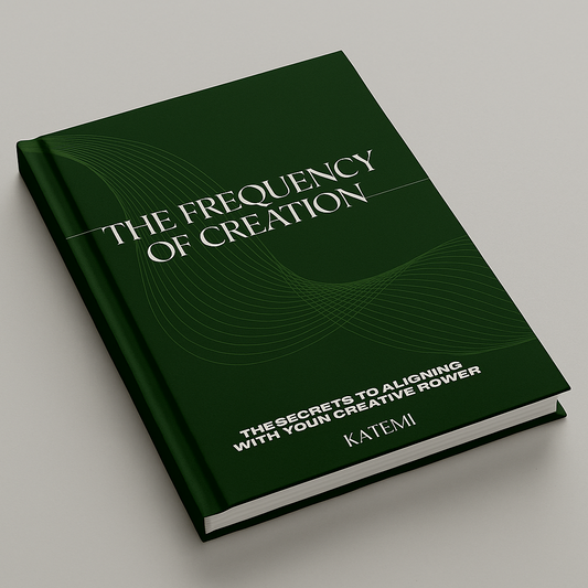 green book with title the frequency of creation author katemi for artists aligning with their creative power